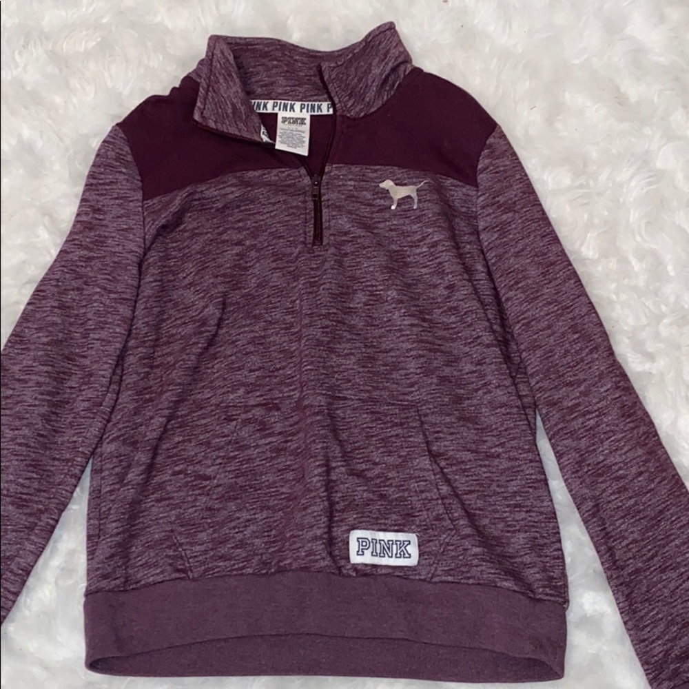 pink quarter zip